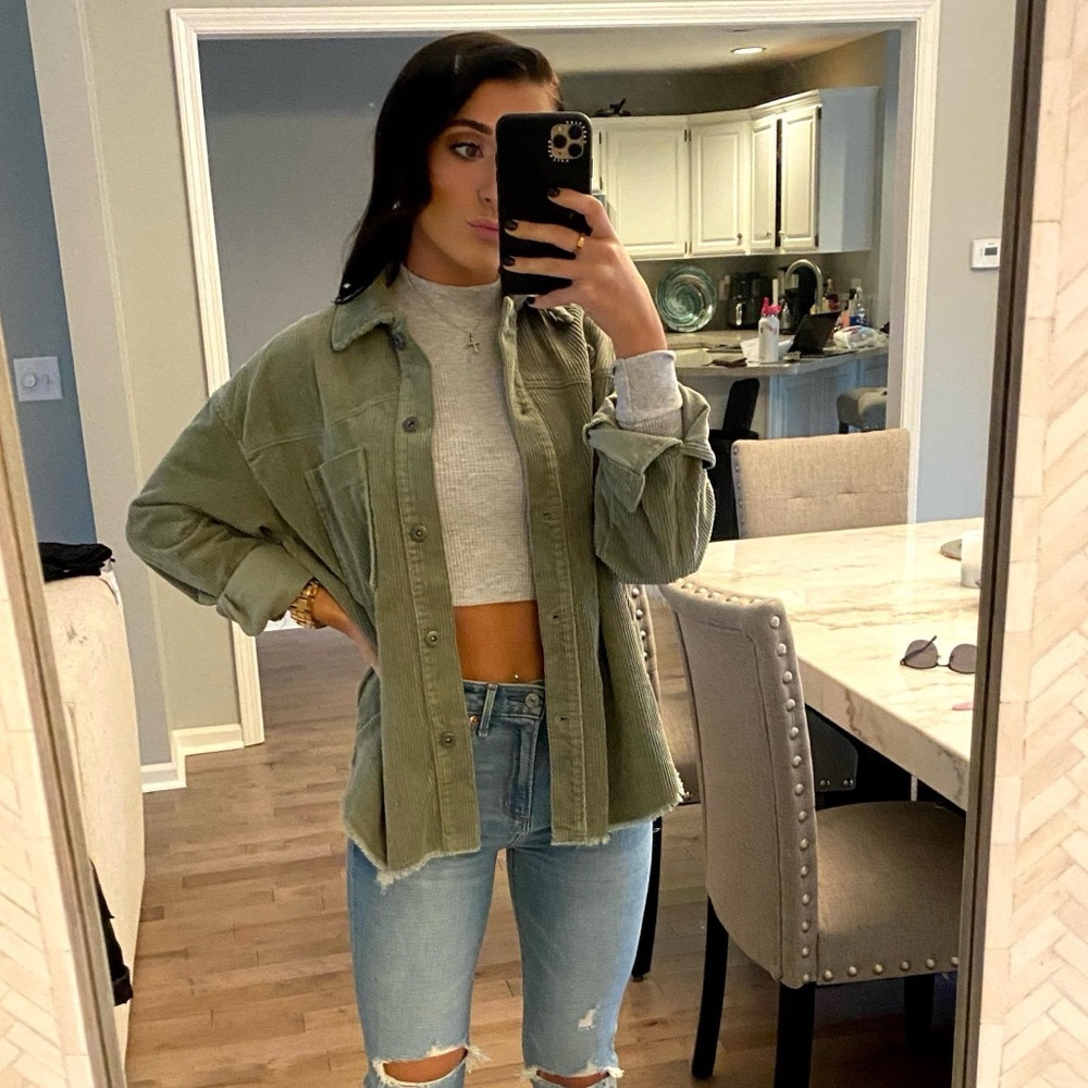 ZARA DARK GREEN CORDUROY JACKET